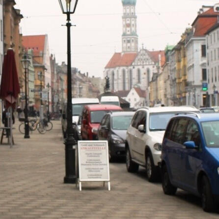 Fußgängerzone Maxstraße Augsburg: Auch E-Scooter verboten
