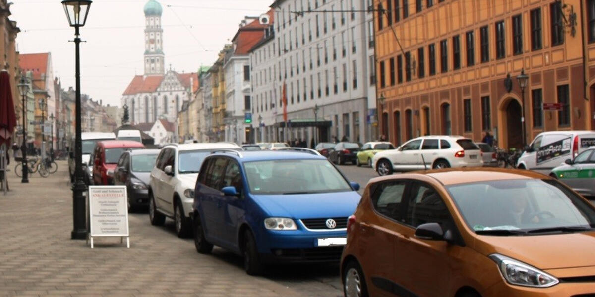 Fußgängerzone Maxstraße Augsburg: Auch E-Scooter verboten