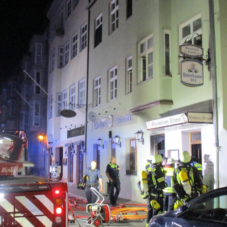 Brand in der Altstadt von Augsburg