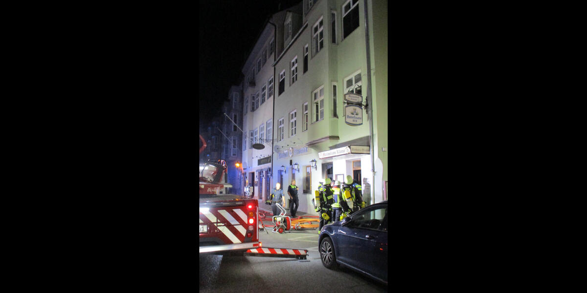 Brand in der Altstadt von Augsburg