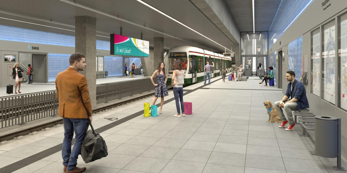 Licht am Ende des Tunnels: Am Augsburger Hauptbahnhof werden Tramgleise verlegt