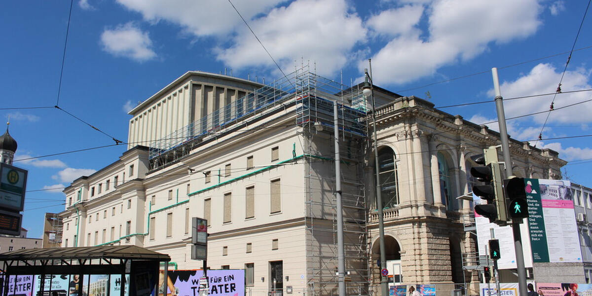 Staatstheater Augsburg: Container-Baustelle an der Baustelle