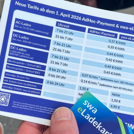 Ausbau der Elektromobilität mit neuen Tarifen und eLadekarte in Augsburg - Stadtwerke verdoppeln Ladepunkte 