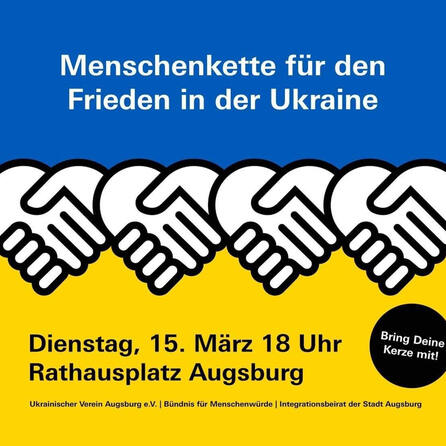 Augsburger bilden Menschenkette für die Ukraine