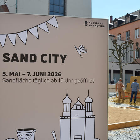 Sandskulptur in Augsburg: „Sand City“ wird heute abgebaut