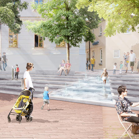 Bauernmarkt für 24 Stunden geschlossen: Platte für neue Brunnenanlage auf dem Stadtmarkt wird eingebaut