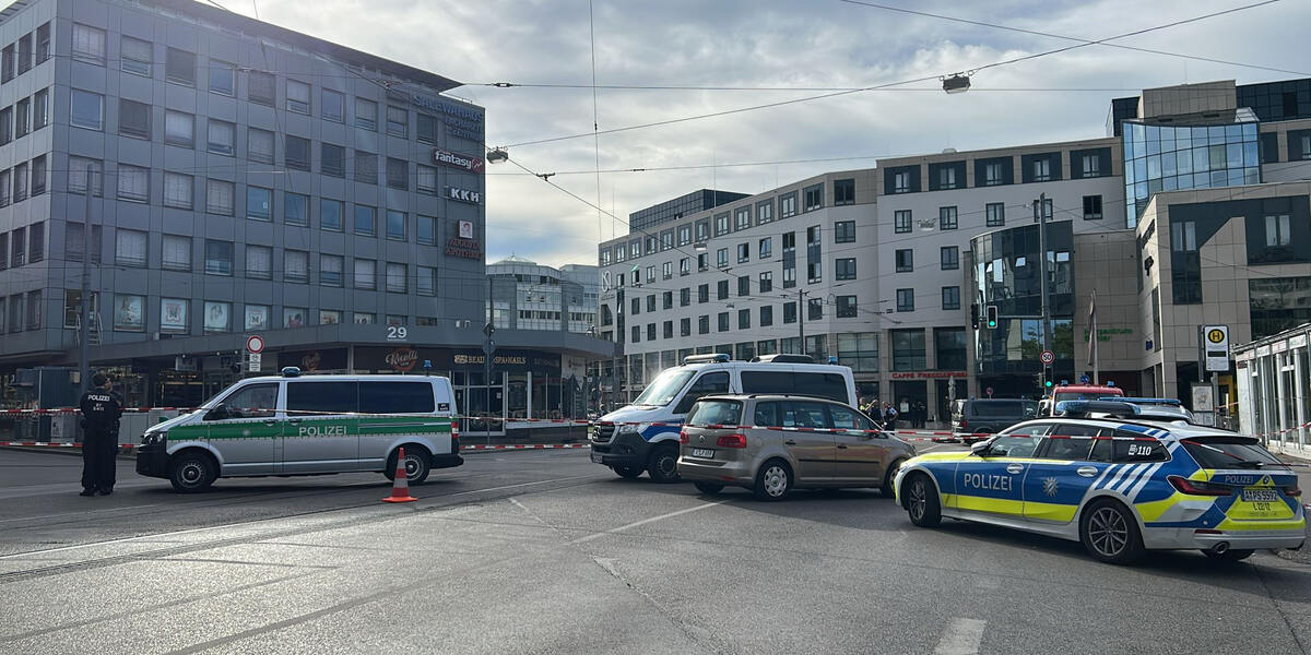 Explosion in Augsburger Bahnhofstraße - Polizei-Großeinsatz