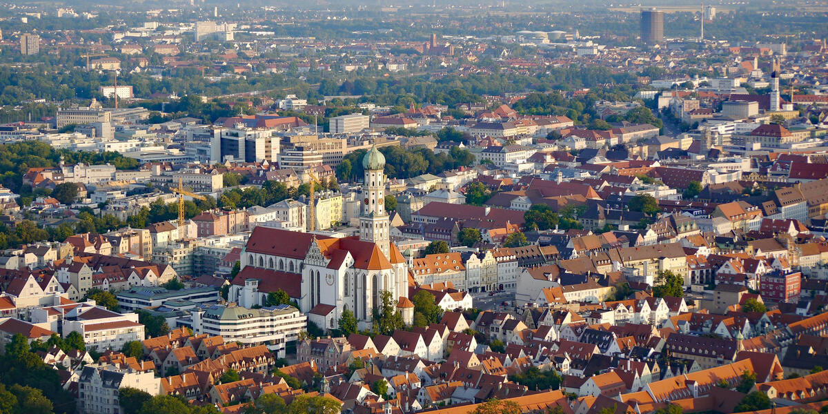 Augsburg aus der Vogelperspektive